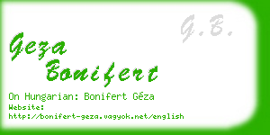 geza bonifert business card